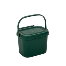 Image of 518250 Everyday Kitchen Food Waste Compost Caddy Bin 4.5 Litre Dark Green