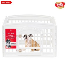Expandable 4-Panel Dog Playpen - Secure Indoor/Outdoor Space for Small Pets