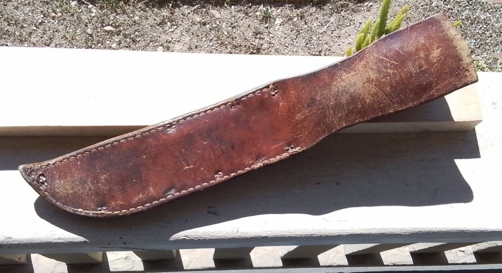 Vintage WW2 PAL 36 Fighting Knife 10.8", Stacked Leather Hdl, 6.1" Bl w\ Sheath