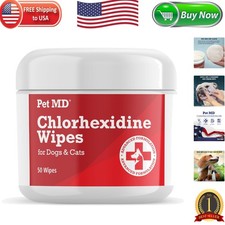 Topical Cleansing Wipes for Dogs  Cats - Aloe Infused, 50 Count for Skin Relief