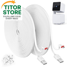 2 Pack 25FT Power Extension Cable Compatible with WYZE Cam Pan v3 Camera, 90...