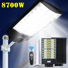 8700W Commercial Solar Street Light Dusk-to-Dawn LED Super Bright Yard Road Lamp