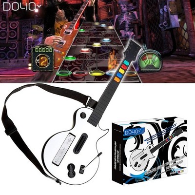 White Wireless Guitar Controller for Nintendo Wii Guitar Hero and