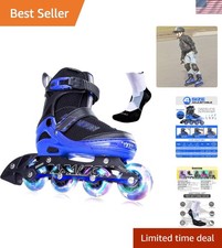 Unisex Adjustable Inline Skates with Illuminated Wheels - Perfect for All Ages