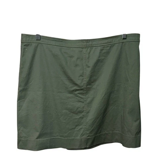 J. Crew Womens Olive Green Cotton Blend A Line Mini Skirt Size 16