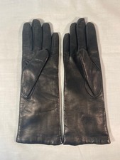 Bloomingdales Soft Leather Gloves Women's Black Cashmere Insulated - Size 6