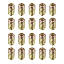 Furniture Threaded Insert Nuts Carbon Steel M6 Internal Thread 20mm Length 20pcs