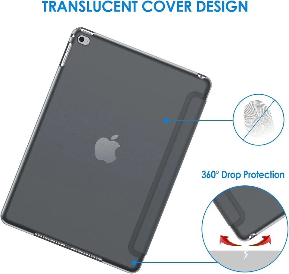 JETech Case for iPad Air 2 (Not 1st Edition), Smart Dark Grey  - Image 4 of 4