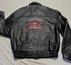 VTG Orange County Choppers Leather Motorcycle Jacket Mens XL Black Soft Full Zip