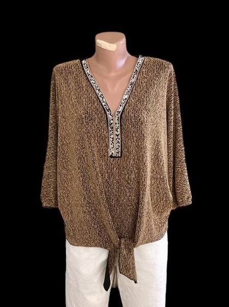 Women New Feeling Paris Shirt Gold Polyester One