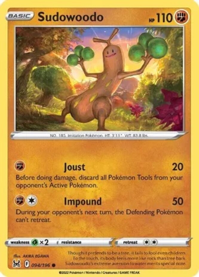 Sudowoodo - 094/196 - Common (Near Mint) Lost Origin - Fighting Pokémon