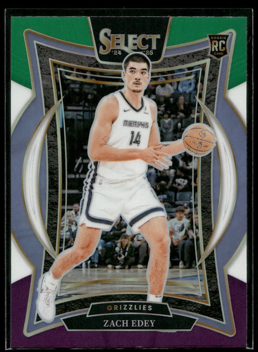2024-25 Select Zach Edey CONCOURSE GREEN/WHITE/PURPLE PRIZM SP