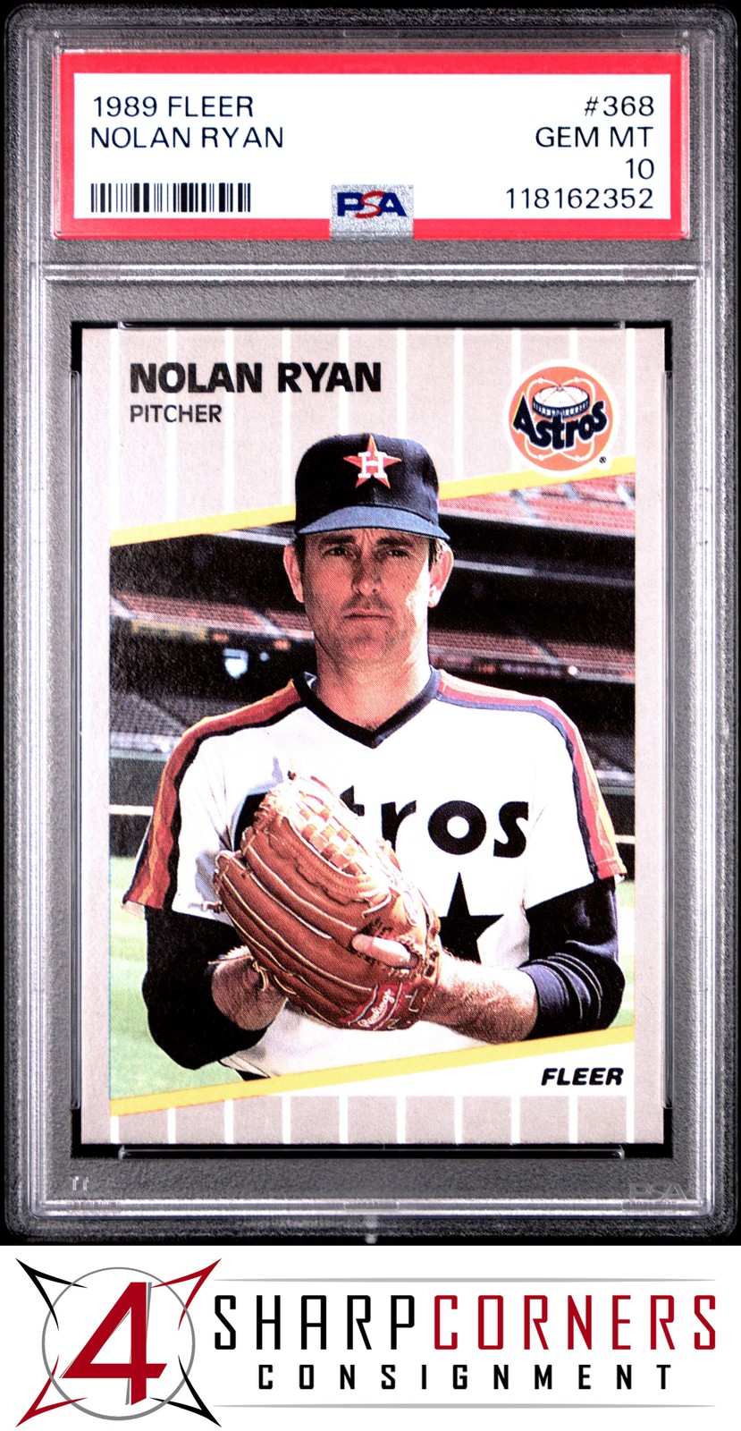 1989 FLEER #368 NOLAN RYAN ASTROS HOF PSA 10