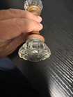 Vintage Door Knob Clear Glass Crystal 12 Point set w/ Brass Spindle — photo 8
