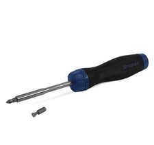 Snap On Ratschenschraubendreher Soft Grip in Power Blue mit 2 Bits NEU