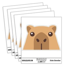 Peeking Capybara Waterproof Vinyl Decal Sticker Set - 5 Pack