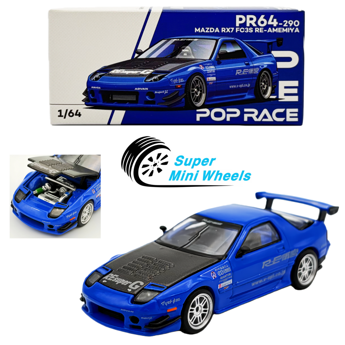 Pop Race 1:64 Mazda RX7 FC3S RE-Amemiya #290 | eBay