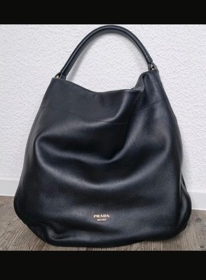 PRADA Handtasche Leder Schwarz