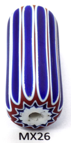 X LONG Beautiful Blue Antique Venetian Chevron Trade Bead African MX26 Bg 88