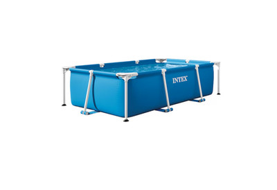 Intex 86in x 23in Rectangular Frame Above Ground Outdoor Splash Swimming Pool