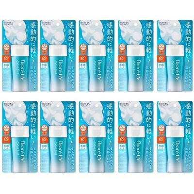 Biore Sunscreen UV Aqua Rich Water Gel SPF50+ PA++++ 2.36floz(70ml) Pack Of 10