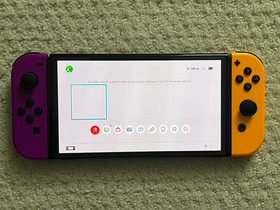 Nintendo Switch OLED Model HEG-001 Handheld Console w/ Purple & Oregon Joy Cons