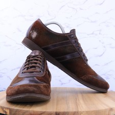 Dolce & Gabbana Marrón Pelo de Poni y Cuero Retro Tenis Zapatos 9520 Para Hombre Talla 9