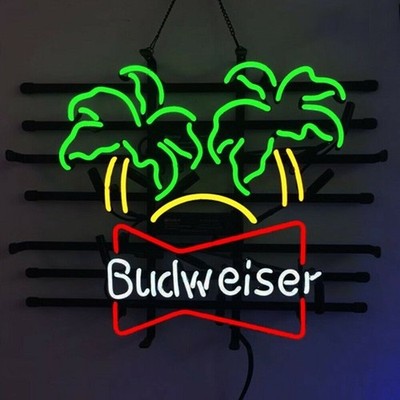 Palm Trees Beer 20''x16'' Neon Sign Lamp Light Bar Club Party Garage Room NM