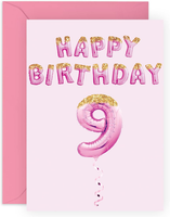 Central 23 – Geburtstagskarte Zum 9. Geburtstag FüR MäDchen – Geburtstagskarte 9