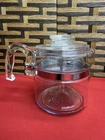 Vintage PYREX 7754 2-4 Cup Flameware Coffee Percolator. Complete Set EUC