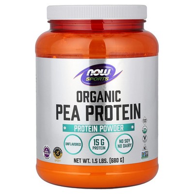 Sports, Organic Pea Protein Powder, Unflavored, 1.5 lbs (680 g)