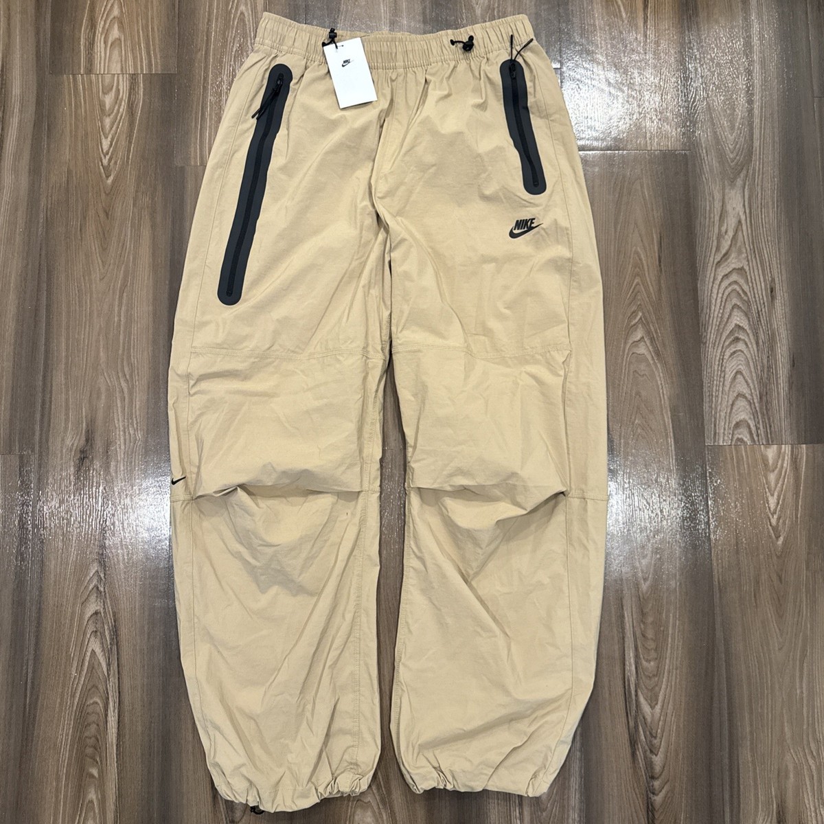 Nike Tech Pack Woven Oversized Parachute Baggy Joggers Khaki Men's
