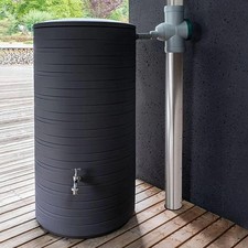 280L Garden Water Butt Novara Rain Barrel Anthracite Grey with Tap