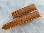 20mm/18mm Genuine Real Orange Ostrich Leather Padded Watch Strap Band