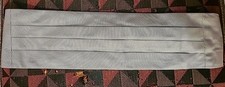 Vintage Tommy Hilfiger Cummerbund Silver Gray  Prom Wedding Belt Sash Band