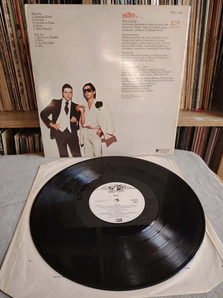 METRO Self Titled 1976 Vinyl LP Transatlantic Records TRA G 340 EX VG +  - Image 4 of 4