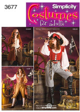 Misses Pirate Costume Sewing Pattern U-pick Size 6-20 Simplicity 3677 New OOP