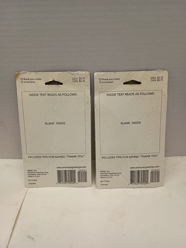 20 hallmark gift thank you notes note cards & ENVELOPES light Green 5x4 - Picture 3 of 4