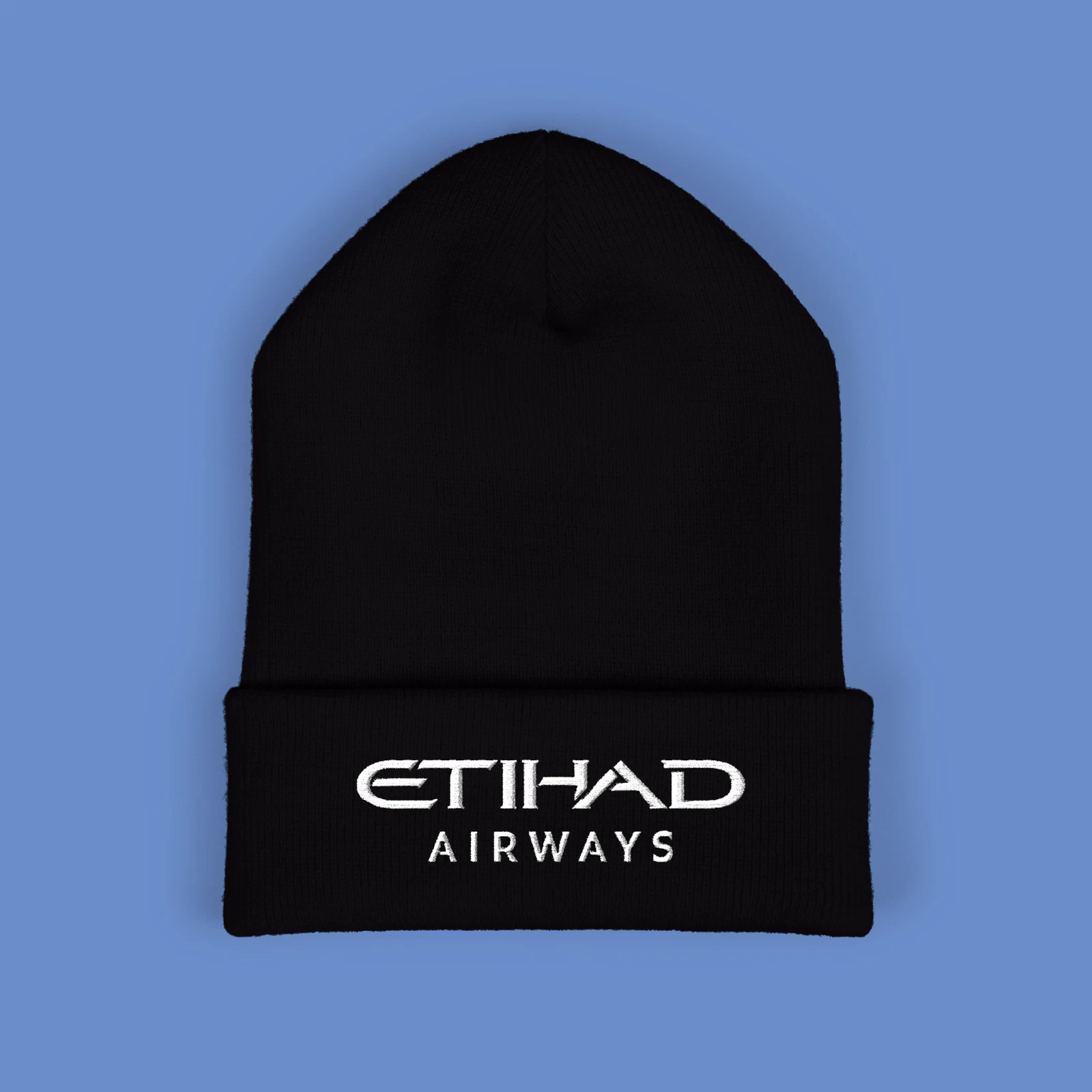 Etihad Airways Airlines Embroidered Classic Winter Black Beanie Hat