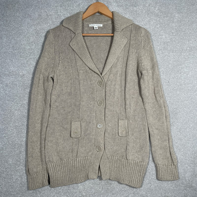 Banana Republic Damen Strickjacke/Cardigan beige Knopfleiste Größe M
