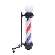 32" Barber Pole LED Light Red White Blue Rotating Stripes Hair Salon Shop Sign
