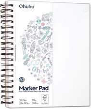 Blocco pennarelli bifacciale art sketchbook antisanguinamento - formato carta grande 7"X10" - 90