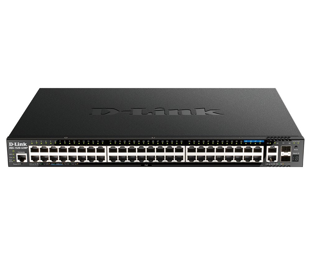 D-Link 48-Port Gigabit Stackable POE+ Smart Managed Switch with 2 x 10GBase-T &