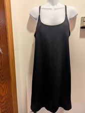 Women's Large Black Stretch Sleeveless Dress W/ Built In Compression Shorts New