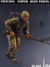 1/35 Scale Vietcong Sniper Resin Figure – Main Force Camouflage Model Kit