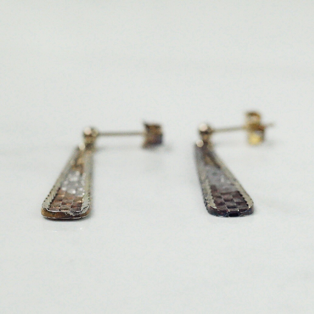 Tricolor Sterling Silver Woven Triangular Drop Da… - image 9