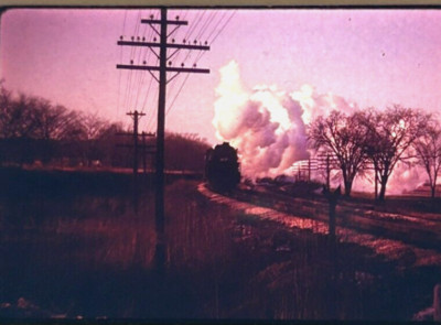 Elm Grove Wisconsin Milwaukee RR Locomotive 1949 35mm c.1974