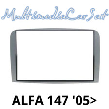 Mascherina Autoradio Alfa 147 GT Doppio 2 Din Grigio Metallizzato Silver 3467