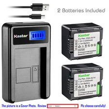 Kastar Battery LCD Charger for Panasonic CGR-DU14 CGA-DU14 & SDR-H18 SDR-H20