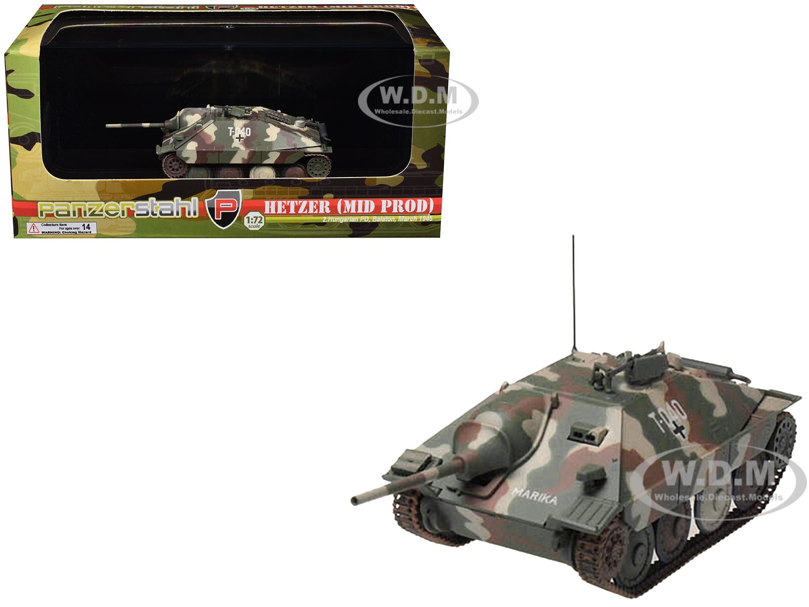 ИСТРЕБИТЕЛЬ ТАНКОВ HETZER (MID PROD) BALATON 1/72, ИЗГОТОВЛЕННЫЙ НА ЗАКАЗ КОМПАНИЕЙ PANZERSTAHL PZS-88034
